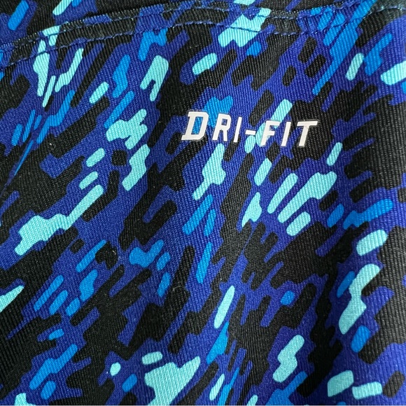 Nike Dri Fit Printed Training Tights Cropped Leggings Blue Women’s Size M - Picture 7 of 10